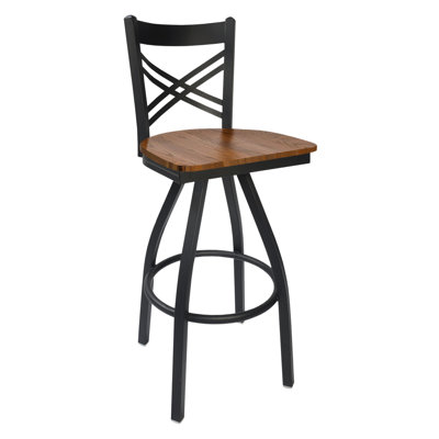 Tabouret de bar pivotant à dossier en croix Akrin