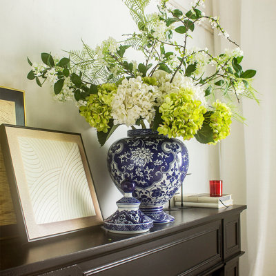 Dark Blue Vintage European Style Novelty Ceramic Table Vase