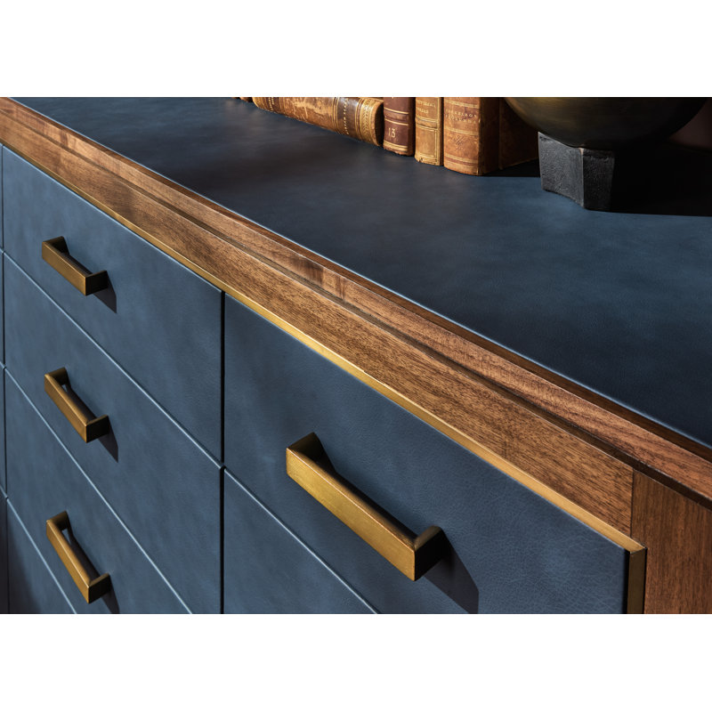 Melange Geneva Accent Drawer Chest, Brown/Blue