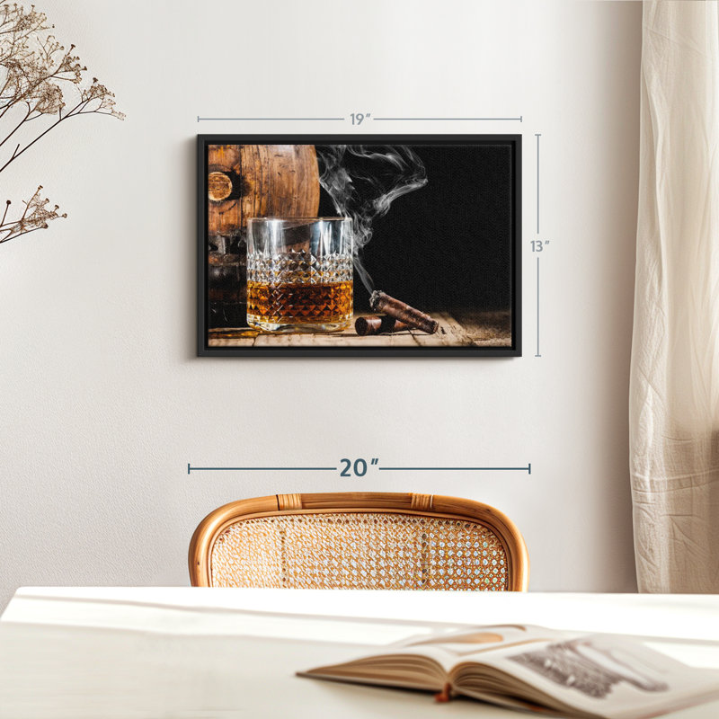 Nourriture et boisson «Bourbon Barrel And Cigar», H 19 po x l 13 po
