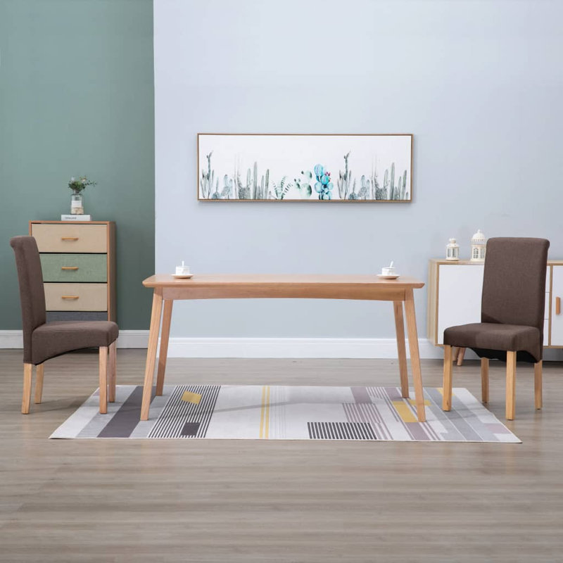 Chaise d'appoint rembourrée avec structure en bois, Brun, 2