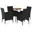 Ensemble repas de patio 5 pièces avec coussins en poly rotin et acacia-1855633862-1855633912