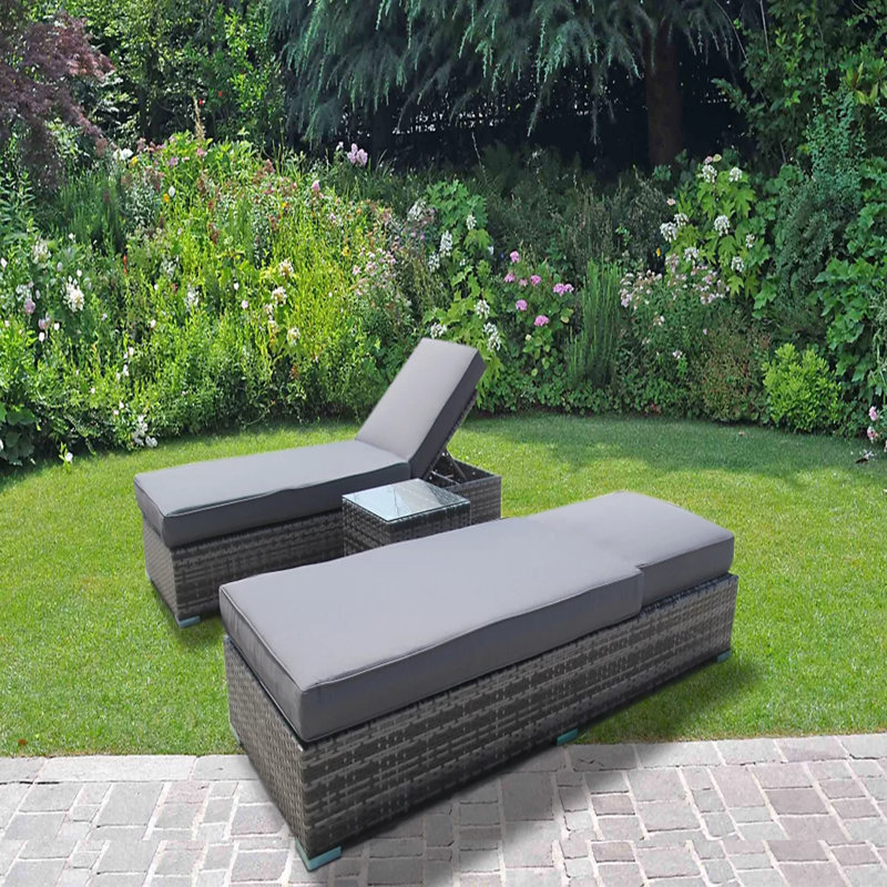 197cm Long Chaise Lounge Set