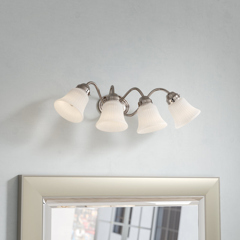 Vanhoy 4 - Light Dimmable Vanity Light (Glass Not Included), Satin Nickel