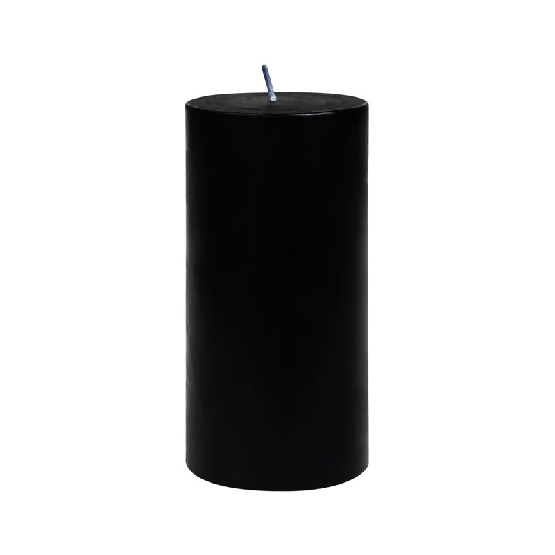 Bougie pilier sans parfum sans paraffine sans fumée, Noir, H 6 po x D 3 po, 1 bougie