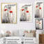 Décoration murale florale rouge et grise I-792131147-792131145-762293675