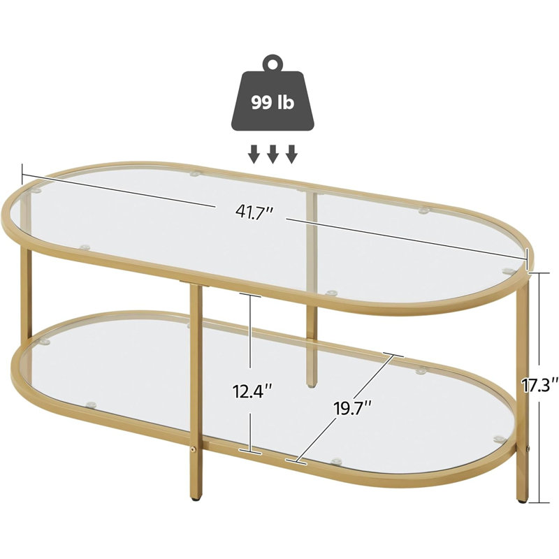 Oval 2-Tier Glass Center Como