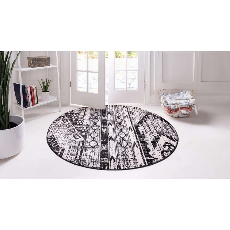 Wenden Ikat Indoor Rug, Round 7'