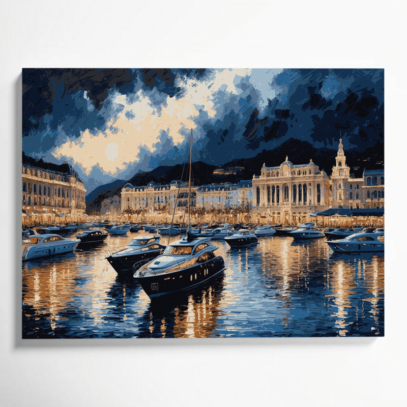 Art mural sur toile gris «Cities Monaco», H 11 po x l 14 po