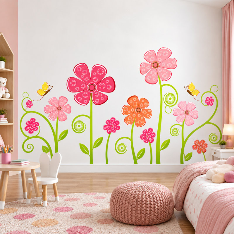 Plants & Flowers Non-Wall Damaging Wall Decal, Scheme A