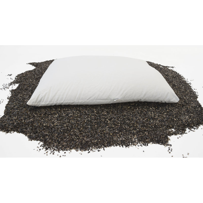 Buckwheat Bed Pillow - Natural Cotton Fabric and Organic Fill Soft Pillow for Sleeping with Zipper, 4" H x 36" W x 20" D