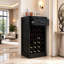 Meuble-bar à vin modulaire noir pour 24 bouteilles, buffet de rangement pour salle à manger-1200687219