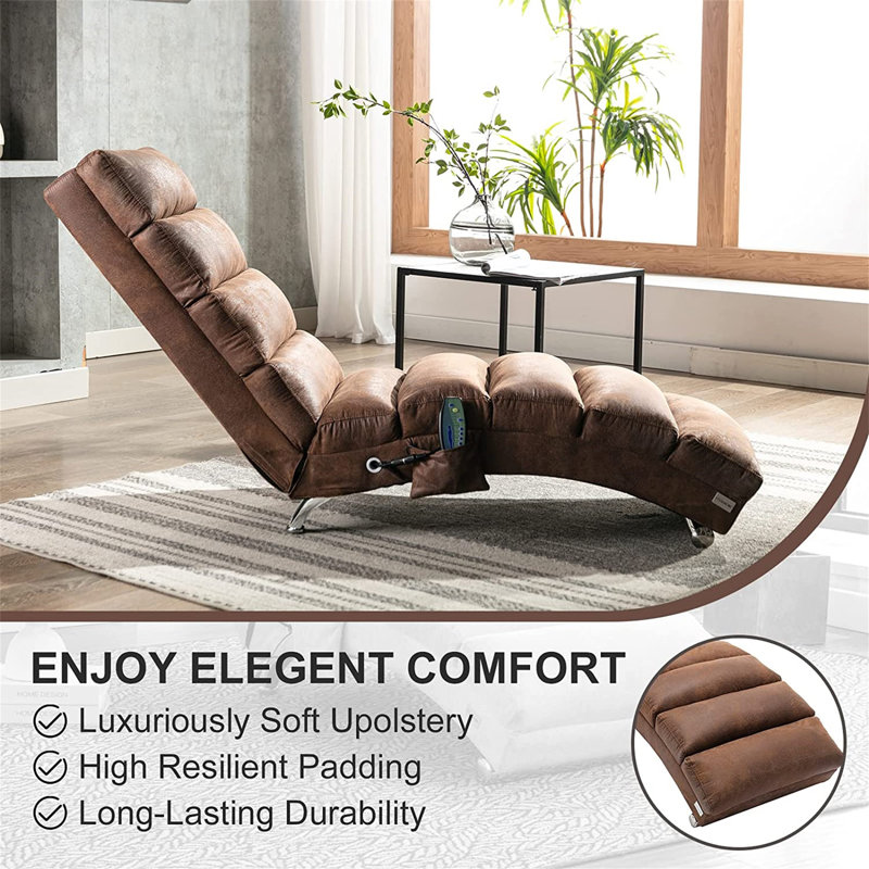Fauteuil de massage inclinable électrique, Mélange de polyester café