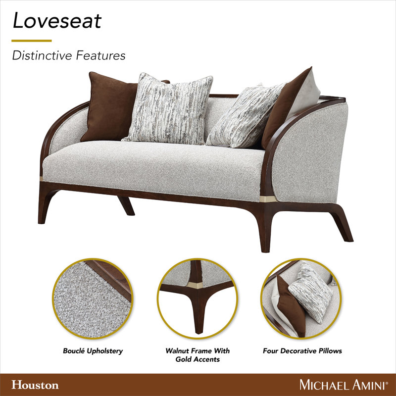 Houston Loveseat - Pebble/Walnut