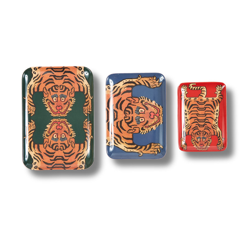 TIBETAN TIGER TRAYS SET/3
