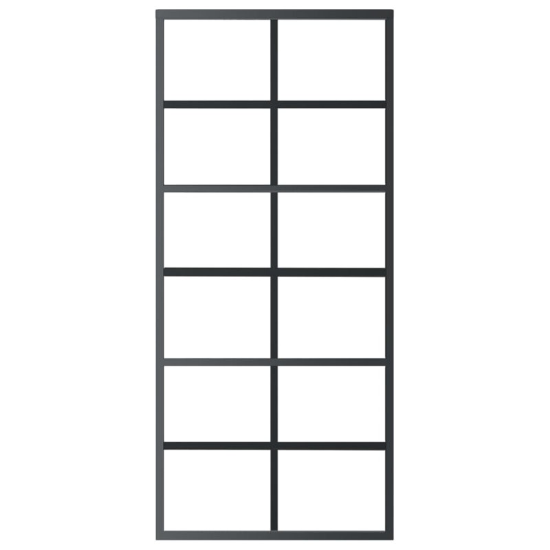 Vidaxl Sliding Door With Hardware Set ESG Glass&Aluminium 102X205 Cm, 205cm H x 102cm W