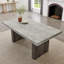  Sorlen Modern 5-piece Dining Set, 3d Faux Concrete Table With 6 Chairs-929902018
