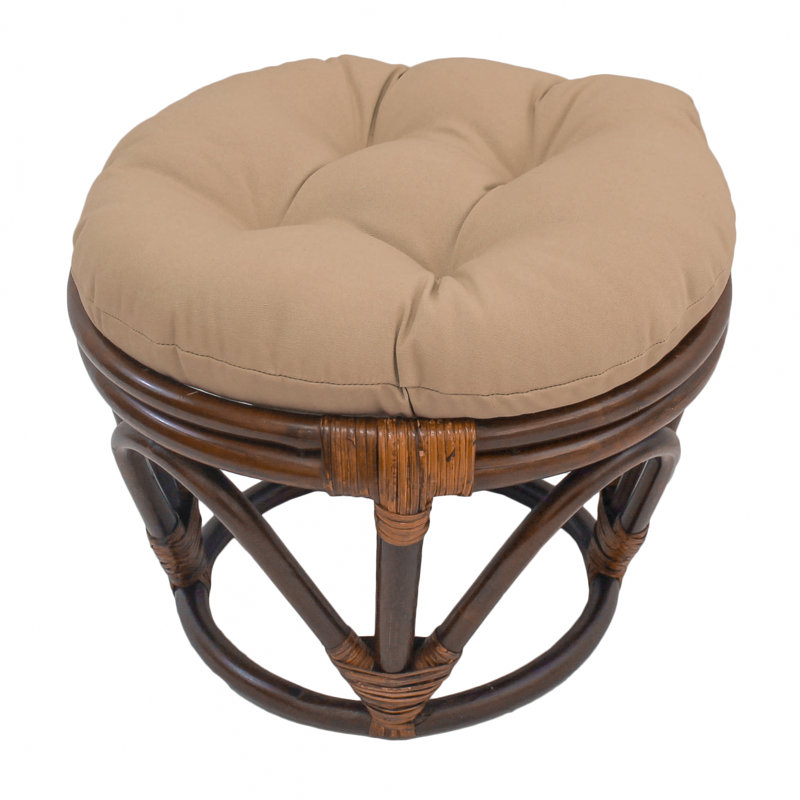 Wanamingo Upholstered Ottoman, Cotton Twill/Toffee