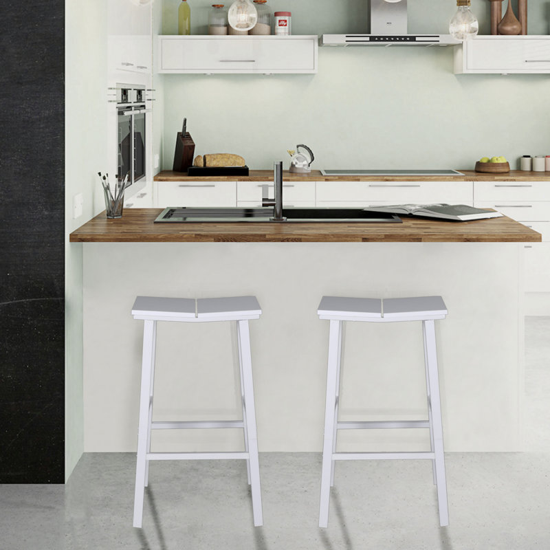 28.3'' Tall Counter Stools (Set Of 2), White
