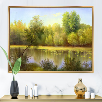 «Beautiful Summer River Green Landscape II», reproduction sur toile
