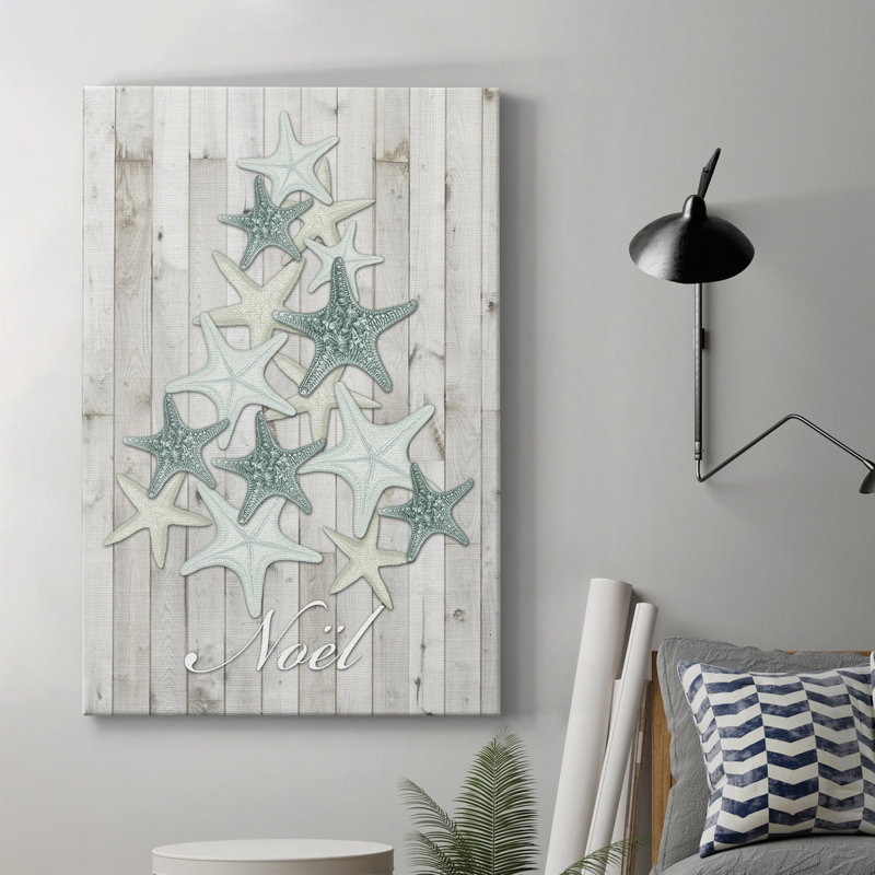Coastal Christmas IV - Toile tendue avec châssis de qualité supérieure - prête à être accrochée, H 27 po x l 18 po x P 1 po