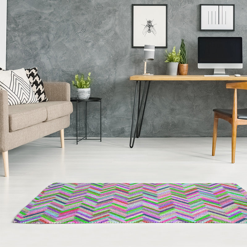 Tapis de zone rose chevrons, Rectangle 2 pi x 3 pi