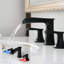 Robinet de lavabo à entraxe de 8 pouces - noir avec cartouche en céramique et robinet de meuble-lavabo à poignée double levier