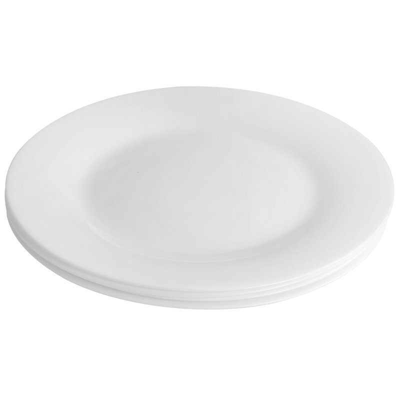 Ensemble de 4 assiettes en verre trempé blanc opale Gibson Farthington