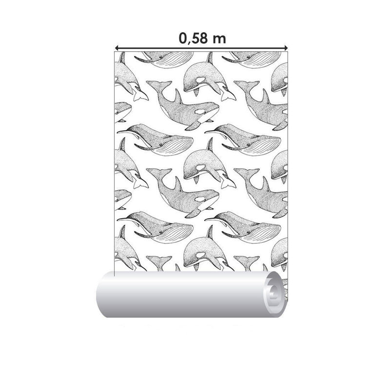 Rouleau de papier peint pelez et collez L 126 po x l 24 po Noga