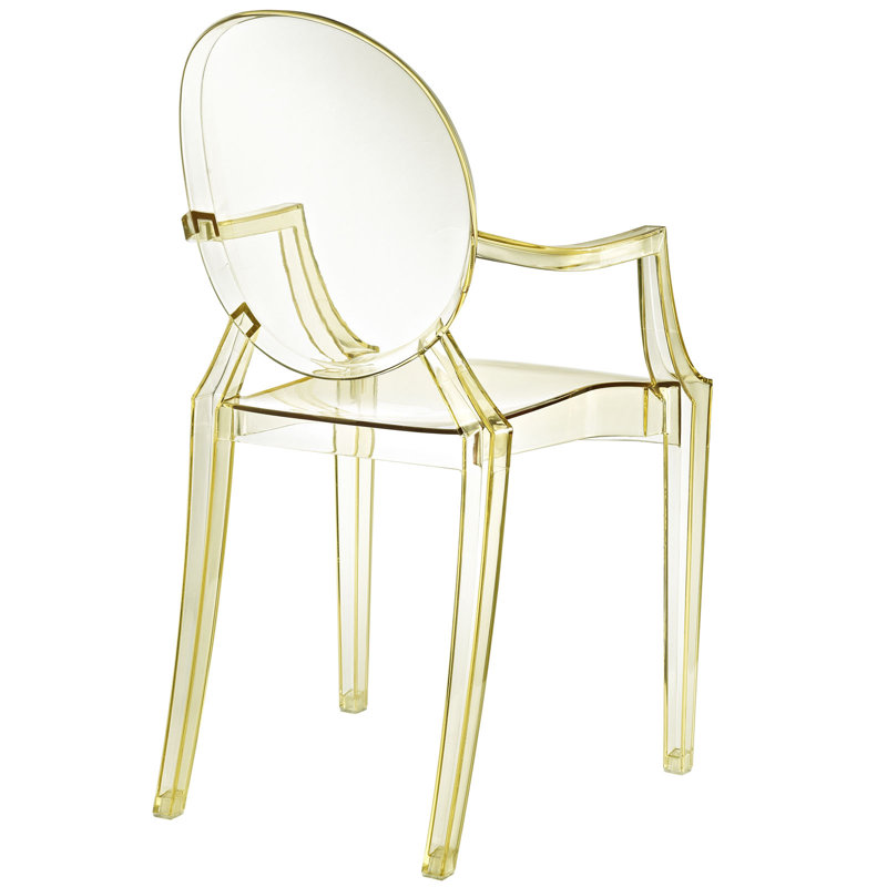  Chaise avec accoudoirs empilable King Louis, Jaune