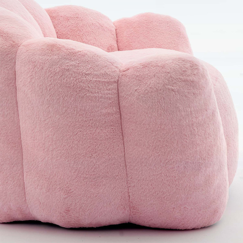 Fauteuil à billes avec anneau de traction Lotus, facile à déplacer, Rose