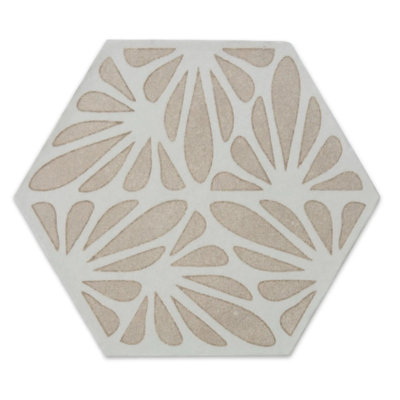 Terrapetal Stoneware Hexagon Tile 8.5X10”