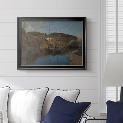 Bateaux sur le rivage - Hans Gude - Toile tendue avec châssis, c. 1870