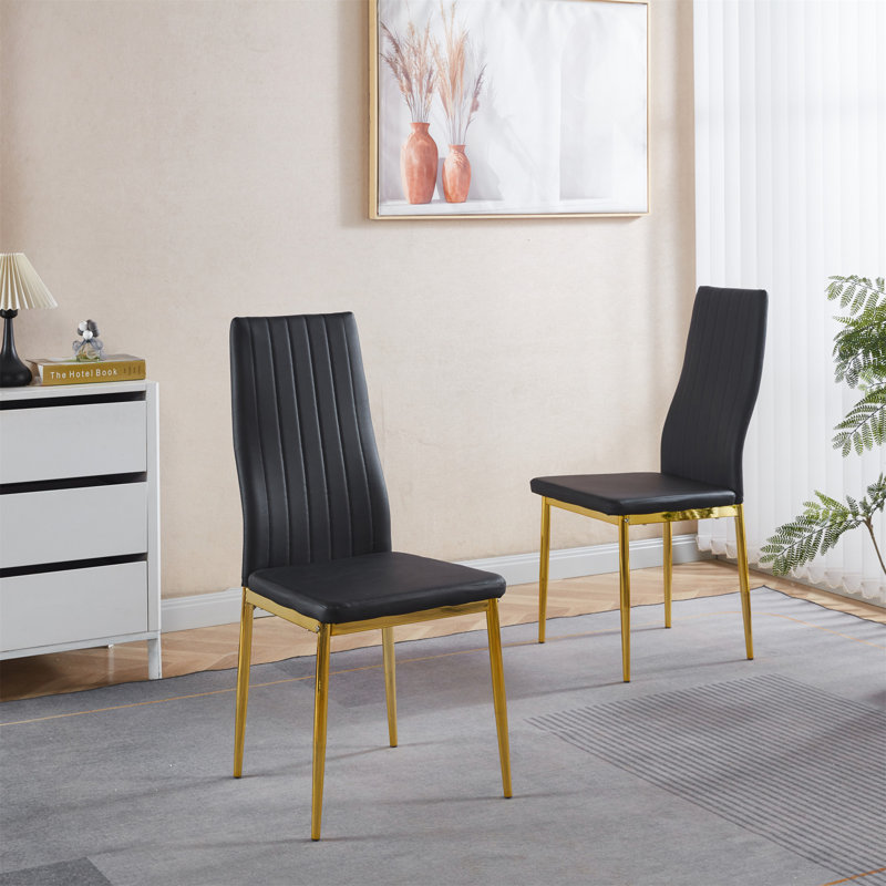 Chair  Set Of 4 Only Chairs, Not Including Tables, Gold, Black