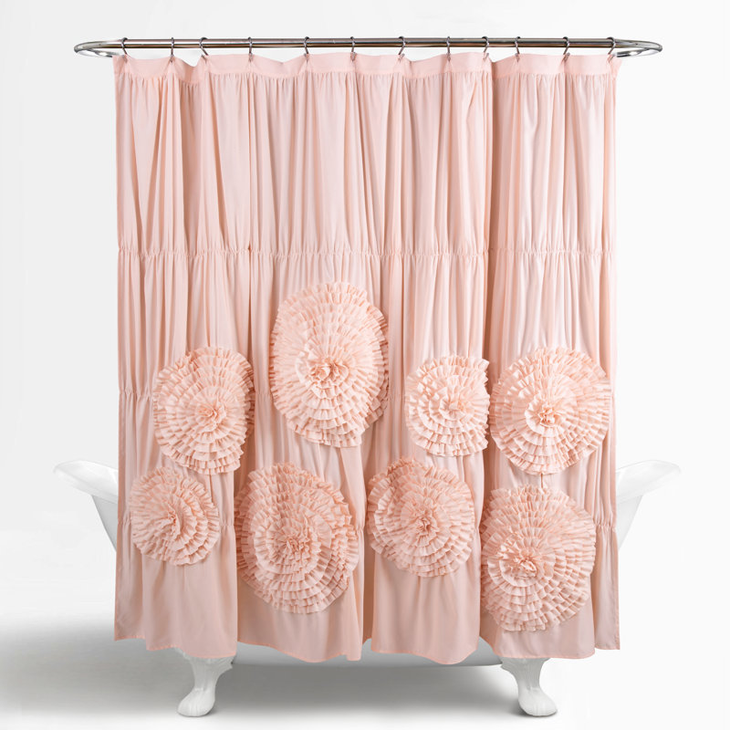 Noren Polyester Shower Curtain, Blush