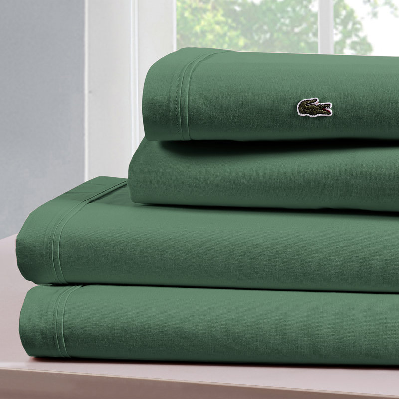 Ivy Green Twin XL Cotton Percale Deep Pocket Sheet Set