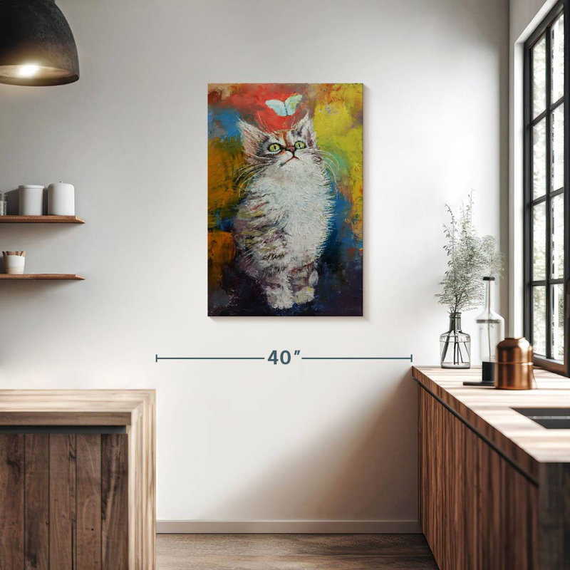 Brampt Kitten And Butterfly, 36" H x 24" W