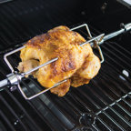 Grill brush and chicken