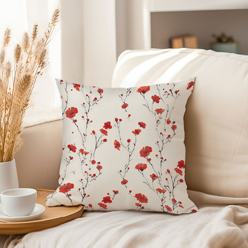 Floral Red Wildflowers II Cottage & Cottagecore