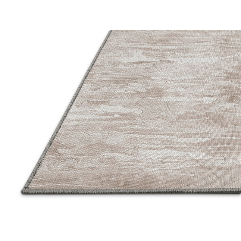 Machine Washable Gray Area Rug, Round 4'