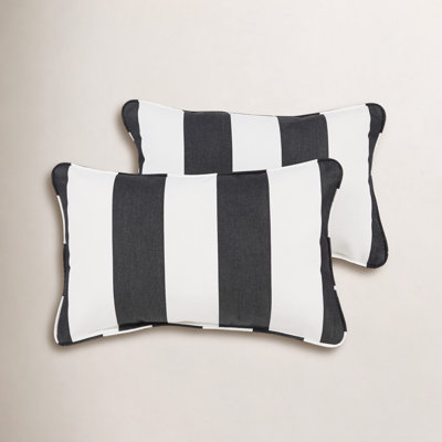 Bridger Striped Sunbrella® Outdoor Reversible Throw Pillow