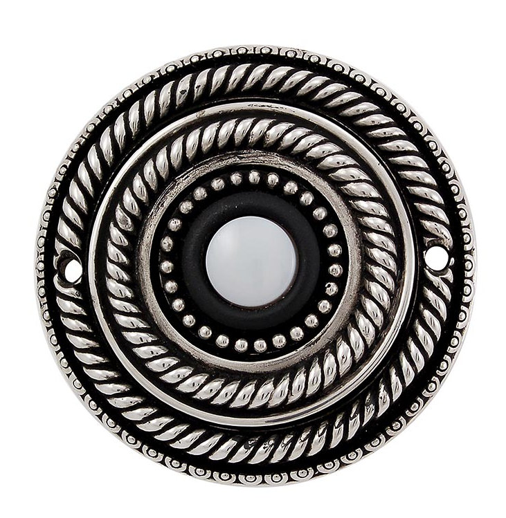 Sanzio Push Button Doorbell with Compatibility, Antique Silver