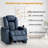 Power Zero Gravity Top Grain Leather Home Theater Recliner Seating-1499358965