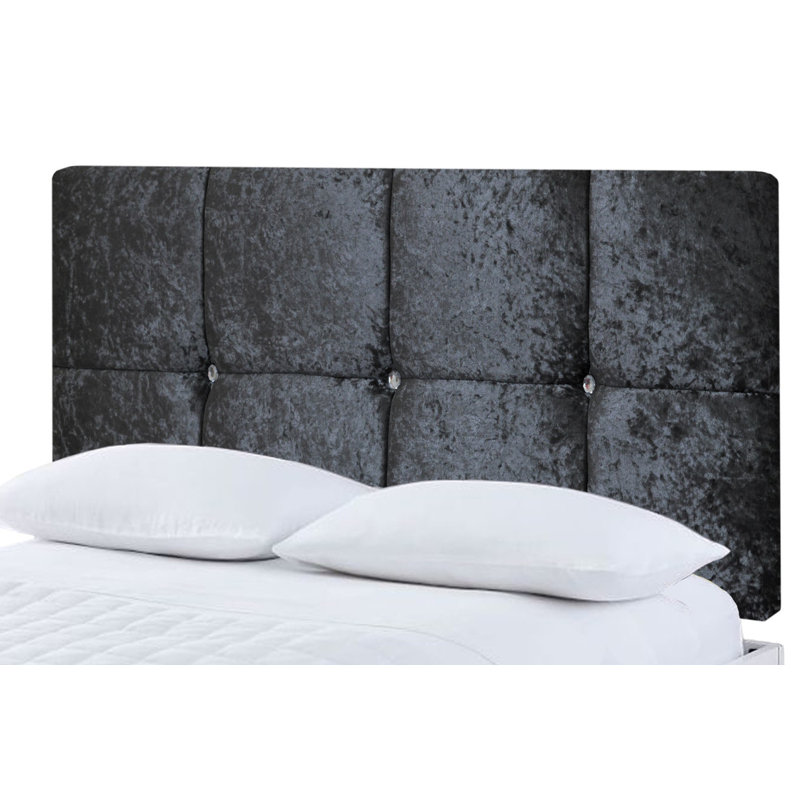 Upholstered Headboard, Small Single (2'6), Black Velvet