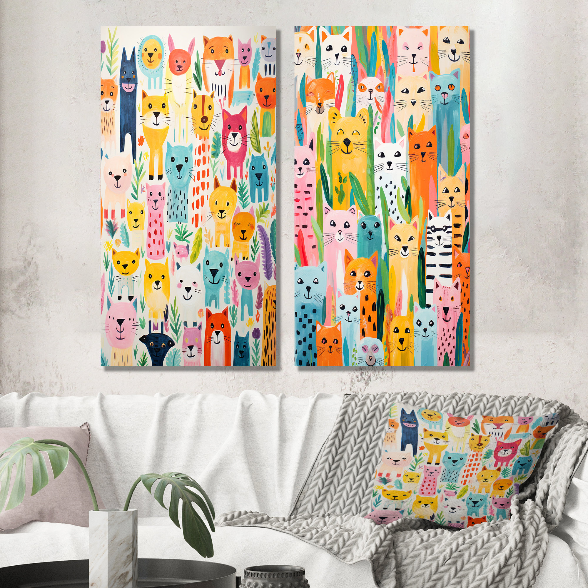 Lark Manor™ Nursery Colorful Animal Pattern I - Animal Nursery Metal ...