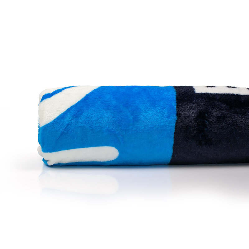 Blue and White Fleece Gamer Throw Blanket