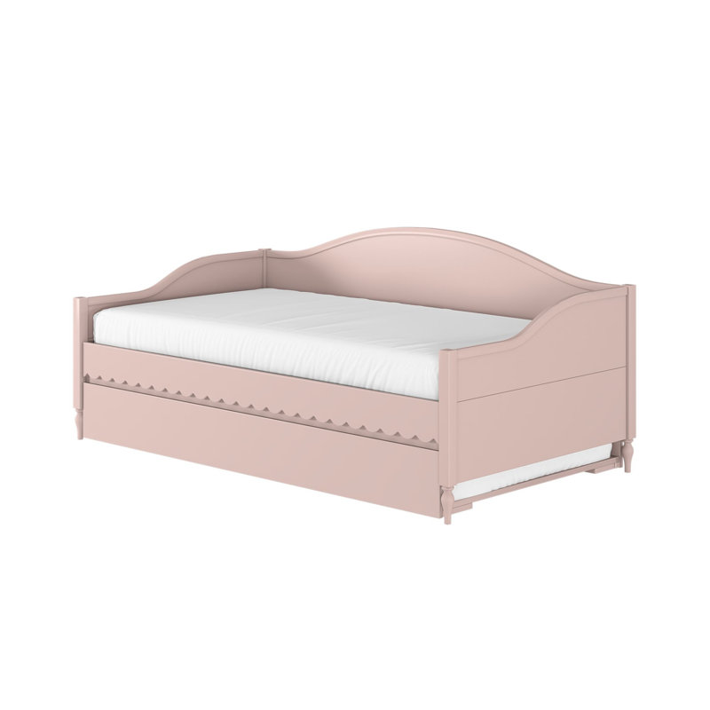 Charlotte Twin Day Bed with Trundle, Blossom Pink, Blossom Pink
