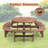 10-12 Seater Round Wooden Picnic Table - Diy Outdoor Table With Built-in Ring Stool, 500-lb Weight Capacity For Patio Garden Backyard