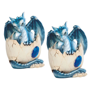 "Ensemble de 2 pièces" ICE ARMOUR 4 "H Pierre de naissance, dragon bleu, bébé, nouveau-né, dans un œuf