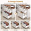 Bureau debout en L Farmhouse, bureau d'angle réglable en hauteur avec tiroirs de rangement, bureaux d'ordinateur debout avec prises de courant pour le bureau à domicile-514640358-272019776